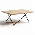 Houten salontafel met metalen onderstel 100 x 60 x 45cm naturel oak