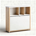 Houten kast met opbergvak en witte deur 80 x 40 x 90cm