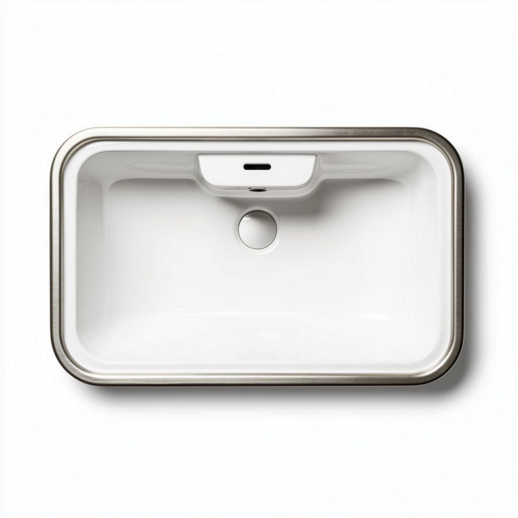 Witte keramische gootsteen voor keukens met een afmeting van 60 x 40 x 20cm
