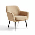 Stoel van stof in beige kleur met zwarte poten afmetingen 75 x 70 x 80cm