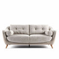 Sofa met stoffen bekleding in lichtgrijs met houten poten 200 x 90 x 85cm