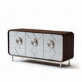 dressoir van hout en kunststof met geometrische patronen 150 x 45 x 75cm