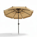 Parasoll van polyester in zandkleur 200 x 200 x 250cm met metalen frame