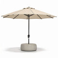 Parasol met betonvoet 180 x 180 x 250cm in beige polyester met zwarte accenten